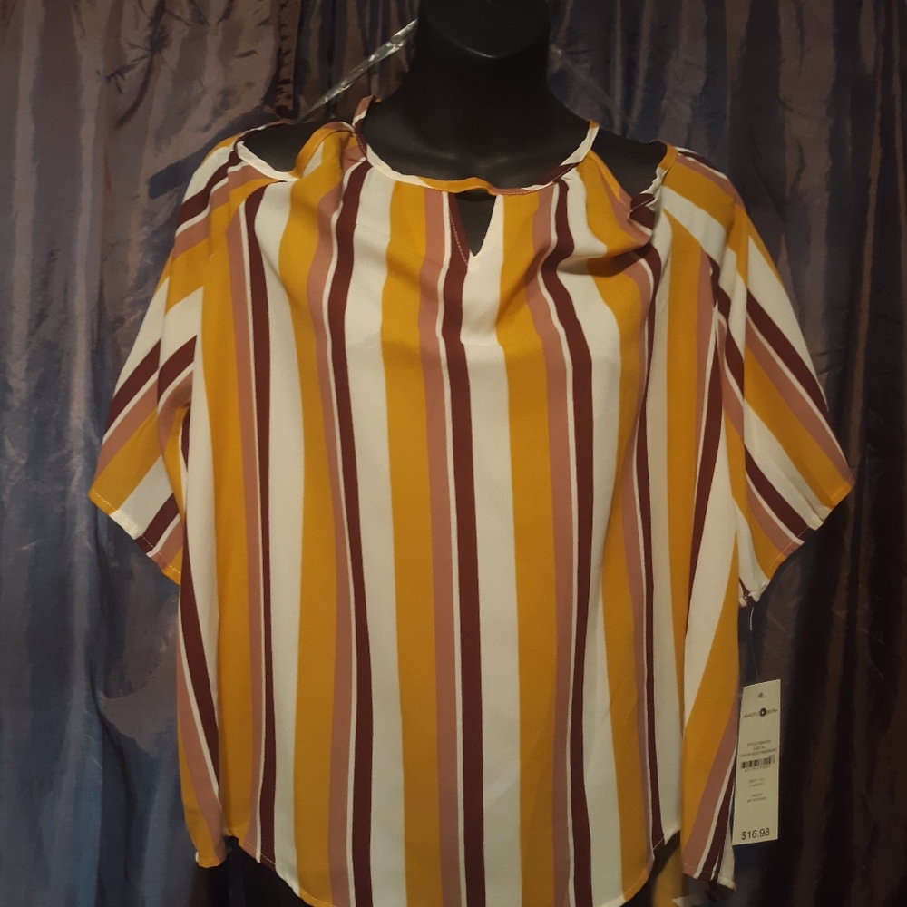 Off Shoulder Striped Blouse